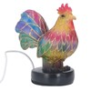 Stained Resin Rooster Table Lamp Night Light LED Animal Night