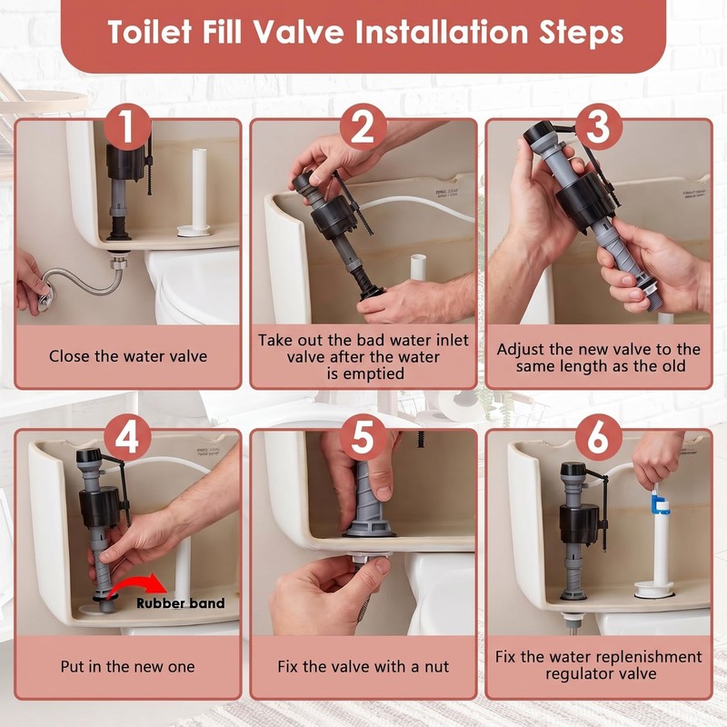 3 Sets Toilet Float Replacement Kit with 2 Inch Flapper