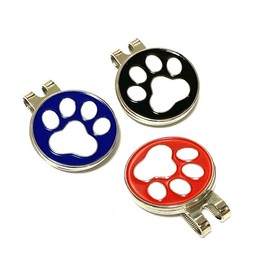 Green Life Golf Marker Paw Magnetic Hat Clip Set of 3 (Red, Blue, Black)