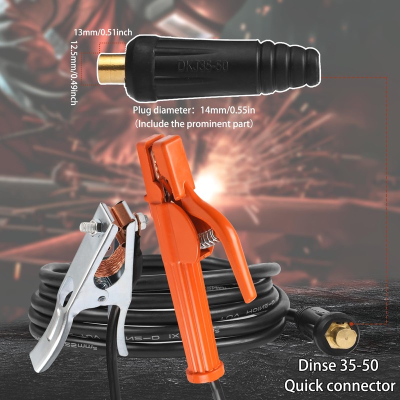 JIAONE Welding Electrode Holder,Welding Ground Clamp, With cable 25mm ²