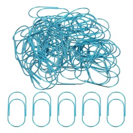 PATIKIL 2x1 Inch Large Paper Clip, 50 Pcs Metal Paper Clip Wide Rust-Proof Strong Durable Bulk for Office Supplies Document Organization Binder Bookmarks Planner, Blue