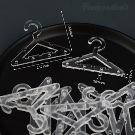 Framendino, 50 Pack Clothes Hanger Clear Earring Holder Necklace Hanger Rack Jewelry Display Dangle Earring Hanging Organizer