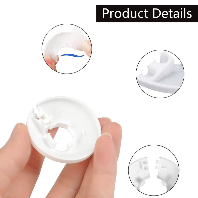 10 Pcs Radiator Pipe Cover, White Plastic Pipe Covers Sleeve,