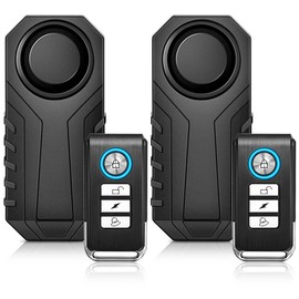ZEXMTE 113dB Loud Bike Alarm Security Anti Theft Vibration Alarm Waterproof Bicycle Motorcycle Alarm Mobility Scooter Motorbike Alarm with Remote, 2 Pack