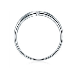 Trilani Women's Solitaire Ring 925 Sterling Silver with White Topaz Engagement Ring Proposal Ring Tension Ring in Elegant Leather Case, Silver, Topaz