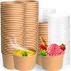 Disposable Paper Soup Bowls with Lids, 8 OZ, 75 Pack