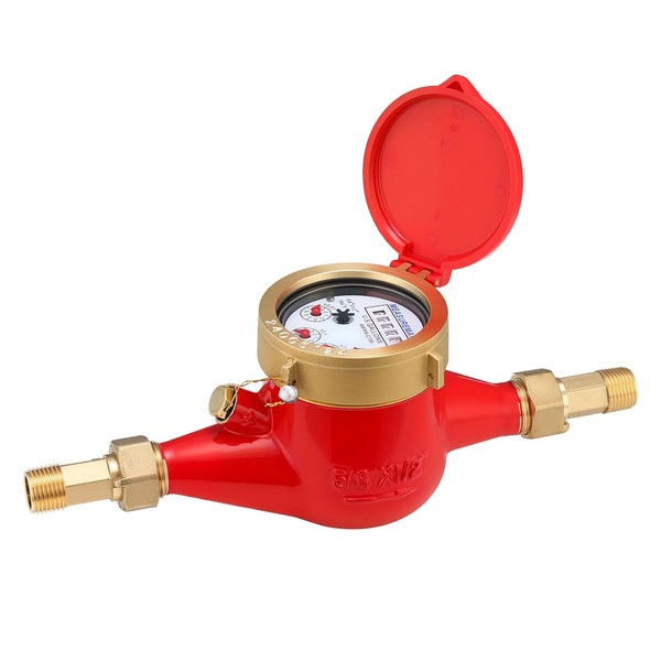 MEASUREMAN 1/2" Non-Pulsed Multi-Jet Gallon Hot Water Meter Brass Body