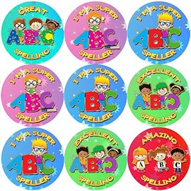 144 Super Speller 30 mm Reward Stickers for School Teachers, Parents, Nursery