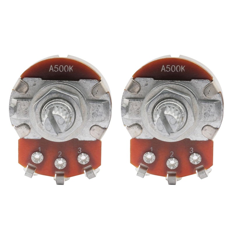 Musiclily Basic ポット500KΩ Aカーブ ミリサイズ エレキギター/ベース用(2個セット)