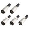 EMSea 5Pcs 4-Pin XLR Male Plug Connector Without Locking Silver-Plated