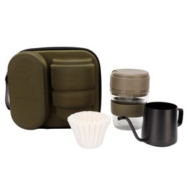 Hand Brewed Coffee Pot Set Travel Manual Coffe Maker with Cup for Brewing CoffeeGreen