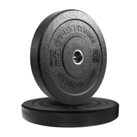XPRT Fitness Olympic Crumb Rubber Bumper Weight Lifting Plate for Cross Training - 35lbs Pair