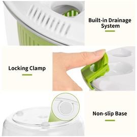 Salad Spinner Small Salad Washer and Spinner, Lettuce Spinner with Vegetable Washing Basket and Serving Bowl, Household Fruit Drainer Salad Dryer
