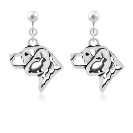 Sterling Silver Beagle Earrings, w/Bunny in Head