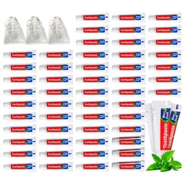 50PCS 5g Mini Toothpaste Travel-Size with 5pcs Storage Bags – for Travel, Hotels, and Public Use