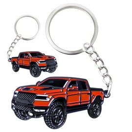 RUIHEDAHB 1PC Double-sided Car Keychain for Dodge RAM Key Chain Fob Cover Cool Mods Accessories (orange)