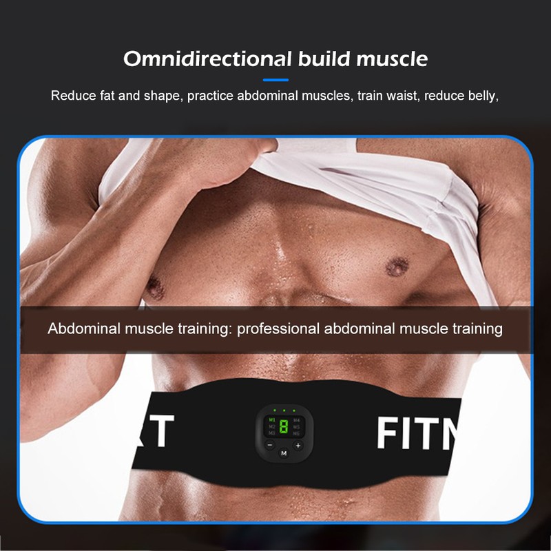 6 Modes Abdominal Waist Trimmer Ab Muscle Stimulator Belt Flat