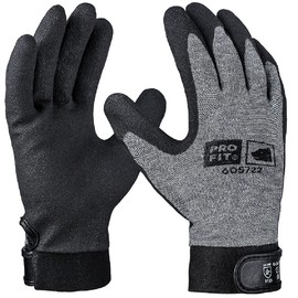 Pro Fit 12 Pairs - HPT Polymer Gloves Grey/Black Velcro 9