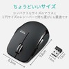 Elecom M-FBL01DBXSBK Wireless Mouse (Receiver Included) M Size, 5 Buttons