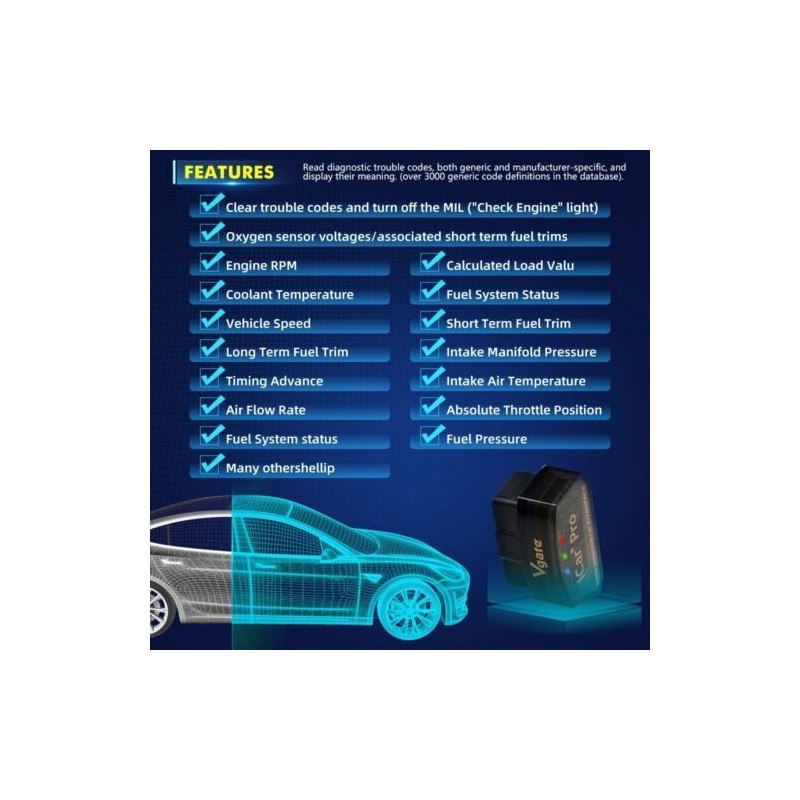 Vgate iCar Pro Bluetooth 4.0 OBD2 Diagnostic Scanner Tool for