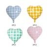 8pcs Checkered Heart Balloons Striped Plaid Heart Mylar Balloons for