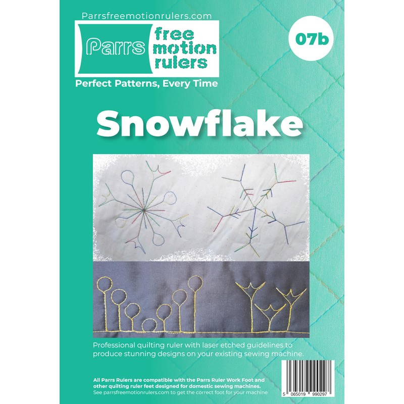Parrs Snowflake Free Motion Quilting Ruler for Domestic Machines