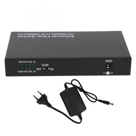 Ethernet Optical Switch 6 Ports 10 100Mbps RX1550 Tx1310nm LED Indicator Ethernet Fast Switch for Network 100‑240V EU Plug