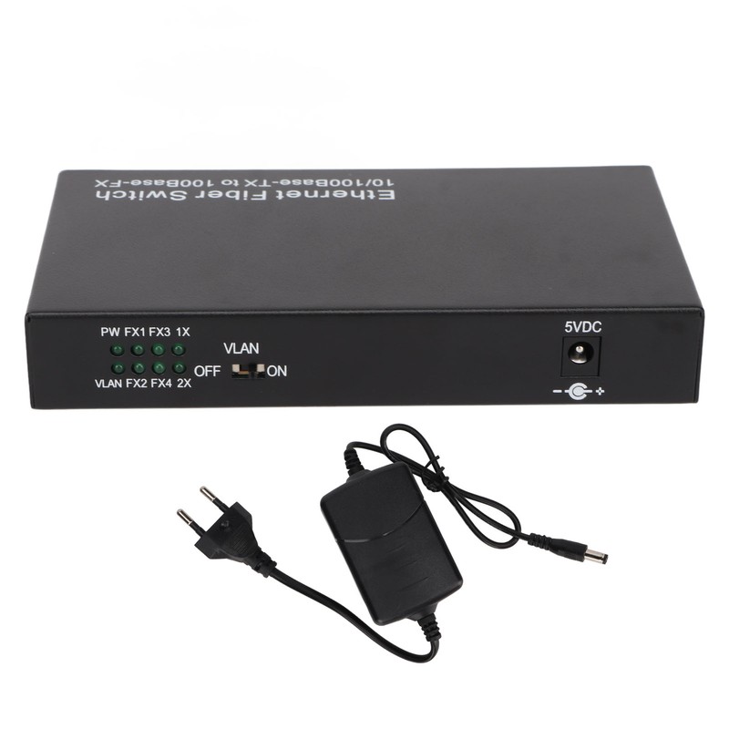 Ethernet Optical Switch 6 Ports 10 100Mbps RX1550 Tx1310nm LED