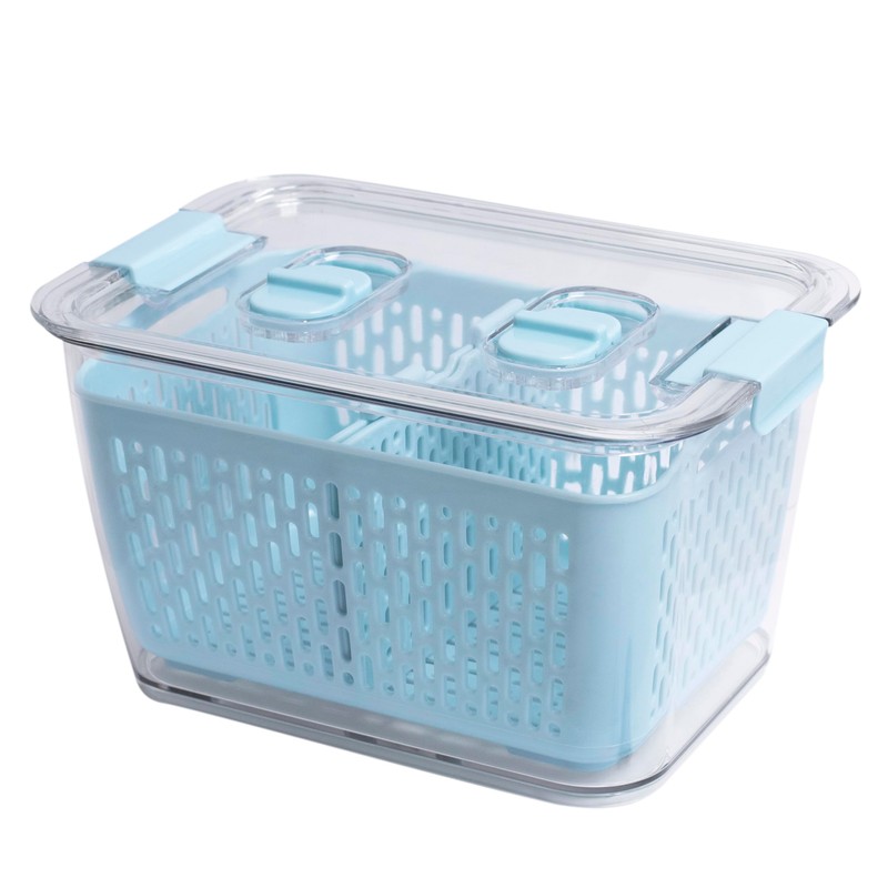 Kitchen Spaces Colander Bin, Produce Saver, Fridge Organizer With Lid,