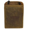 Roberto Genuine Leather Neck Pouch in Dark Brown, dark brown,