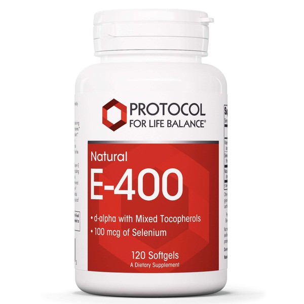Protocol E-400, Vitamin E - Mixed Tocopherols and Selenium 100mcg - 120 Softgels