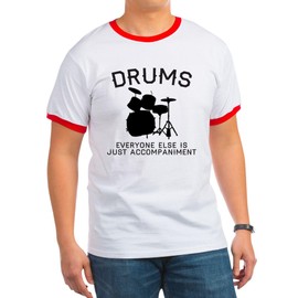 CafePress Drums Ringer T Men's Vintage Ringer T-Shirt Red/White