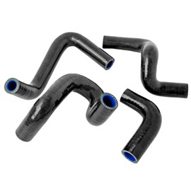 Silicone Radiator Hose Kit with Clamps Compatible with 1986-1993 Mustang GT LX Cobra 5.0U (Black)