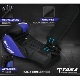 RDX Boxing Gloves, Maya Hide Leather Training Gloves for Muay Thai, Kickboxing, Sparring, Punch Bag, Punch Bag, Kickboxing Gloves, Martial Arts Training, Home Gym, Men, Women, 8 10 12 14 16 oz