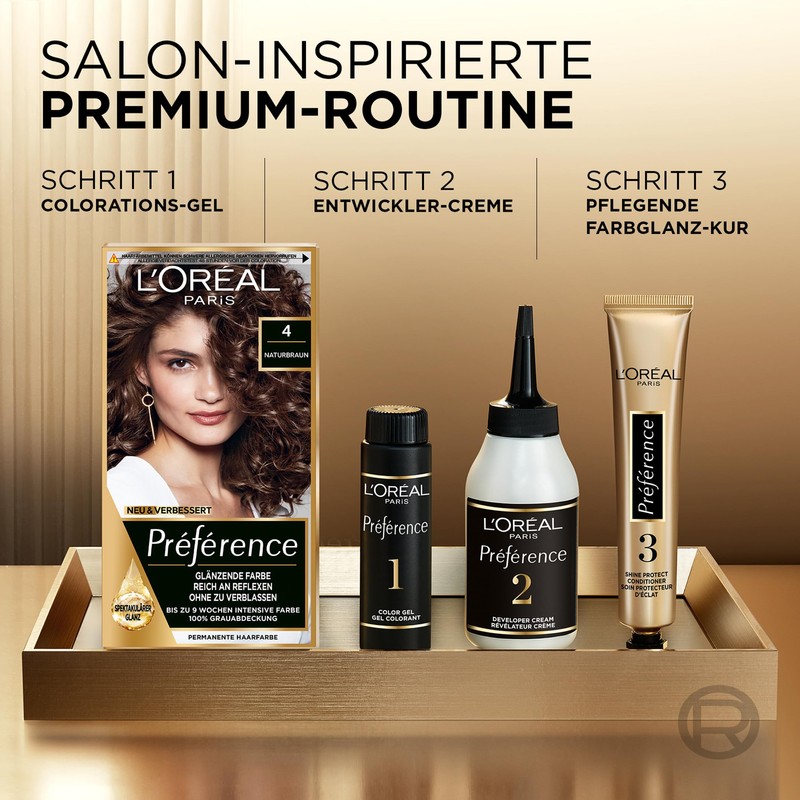 L'Oréal Paris Permanent Hair Colour, Hair Dye Set with Colouration
