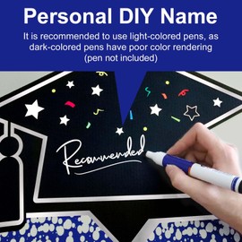 Graduation Yard Signs Class of 2025, HYLEBOR 35 Inch DIY Name Congrats Grad Yard Sign with Metal Stakes, Large Grad Yard Sign for College High School Party Outdoor Decorations Celebration (Blue)