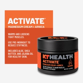 KT Tape KT Health, Magnesium Cream, Activate - Warms & Loosens Tight Muscles - Use Pre-Workout to Reduce Stiffness