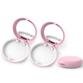 Aligner and Retainer Case, YOUYA DENTAL 2PCS Solid Orthodontic Aligner Retainer Case Denture False Box, Mouthguard Case Holder Protective Case with Mirror for Oral Care Dentisty - Pink
