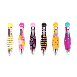 Ieron 6 Pieces Colorful Bowling Ballpoint Pens, Large Thick Mini Ballpoint Pens, Adorable Thick Ballpoint Pens with Clip for School Office Stationery