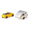 siku 1629 Car with Caravan Trailer, Metal/Plastic, Yellow/Silver, Detachable Caravan