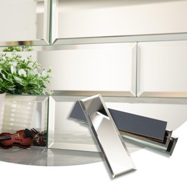 Lovdeco Mirror Tile, Beveled Subway Mirror Backsplash 3x12 Inch for Kitchen Bathroom Wall (20 Pcs, 5 SQ.FT.)