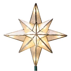GE 10-in Capiz Lighted Incandescent Capiz Star Christmas Tree Topper 71401LO by GE