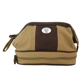 NCAA Texas Tech Red Raiders Men's Canvas Concho Toiletry Bag, Khaki, One Size