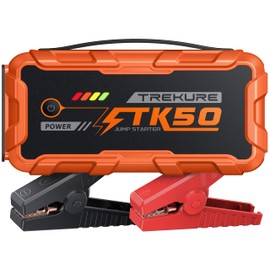 TREKURE Portable Car Jump Starter 8000A, Car Battery Jump Starter for All Gas and 12L Diesel Engines, Battery Jumper, Portable Jump Box Car Battery with Fast Charge, LED Light - Orange