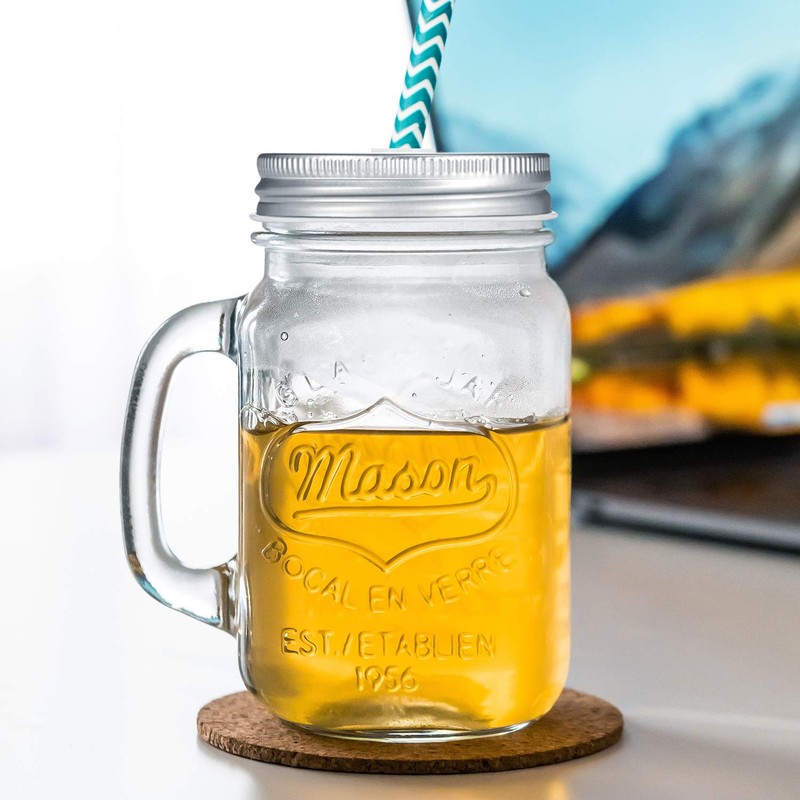 Honoson 20 Pcs Regular Mouth Mason Canning Jar Straw Lids