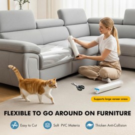 ETENTOUS Scratch Protection Cat Tape, 30 cm x 3 m Anti Scratch Film for Cats, Scratch Protection Sofa Cat Pad, Scratch Protection Film Scratch-Resistant Protective Film for Sofa, Wall, Door and