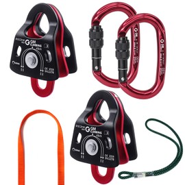 GM CLIMBING CE UIAA Certified 5:1 Ratio Force System Kit Pulley System Setup Ratio System Lifting Operation Mechanical Advantage for Climbing Rigging Rescue Arborist Use