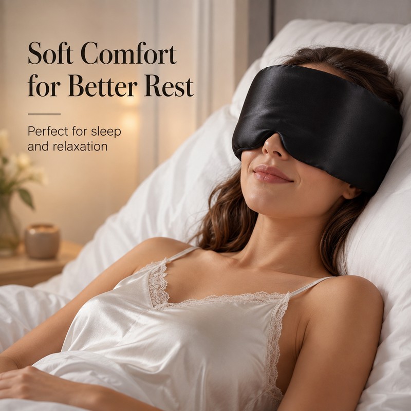 Mulberry Silk Wide Sleep Mask – Padded Adjustable Blackout Eye