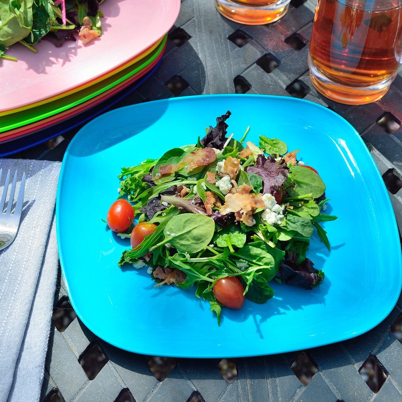 Youngever 9 Pack 10 Inch Plastic Plates, Large Square Plates,