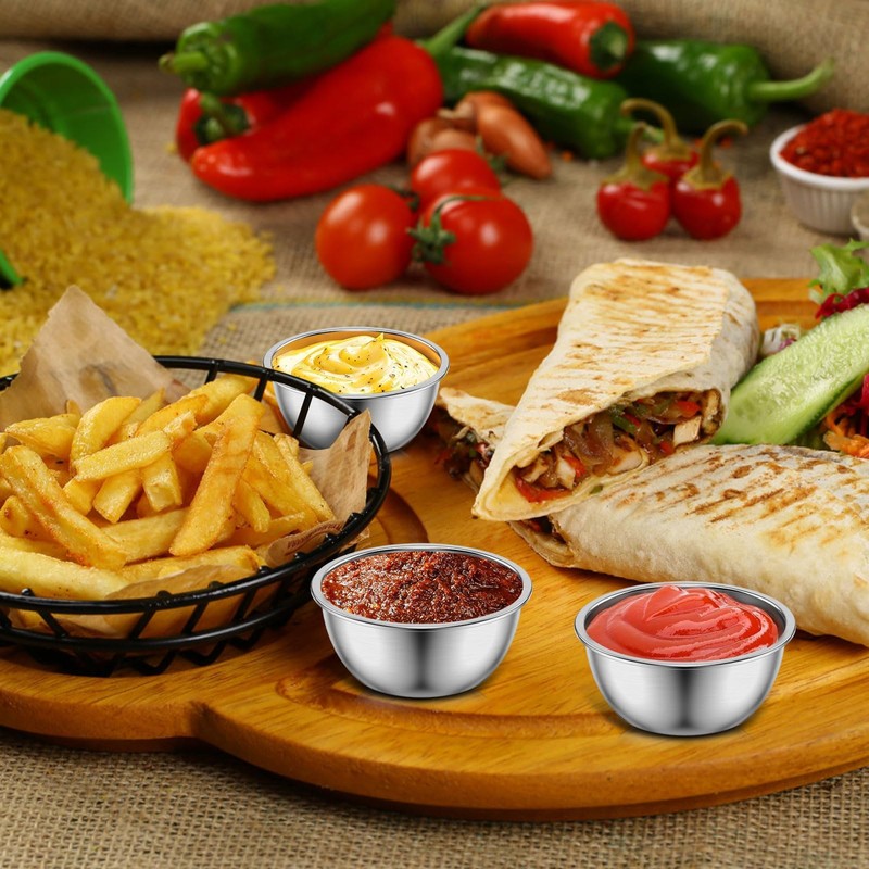 Xygobla 8Pcs Stainless Steel Sauce Cups Set
